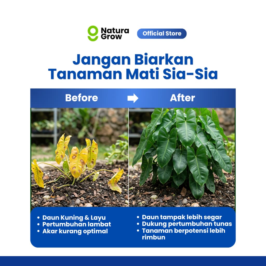 Pupuk Asam Amino Tanaman 250ml Naturagrow Pupuk Cair Daun Anti Stres untuk Sayuran Buah Bunga