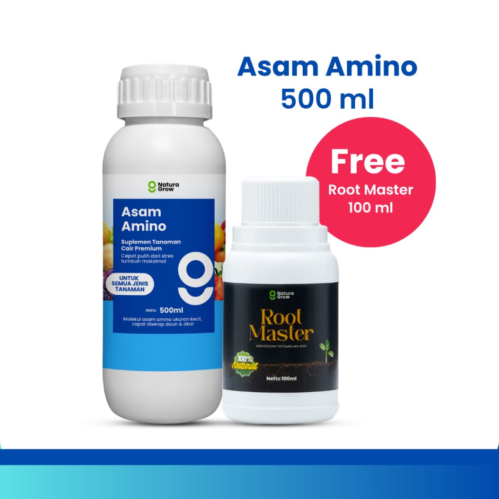 Pupuk Asam Amino Tanaman 500ml Naturagrow Pupuk Cair Daun Anti Stres untuk Sayuran Buah Bunga