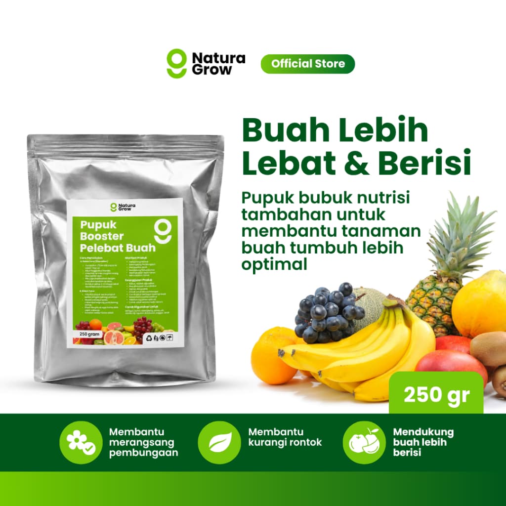NaturaGrow - Booster Buah Premium | Pupuk Bubuk Perangsang Buah Lebat, Manis & Berkualitas