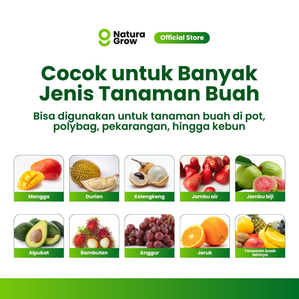 NaturaGrow - Booster Buah Premium | Pupuk Bubuk Perangsang Buah Lebat, Manis & Berkualitas