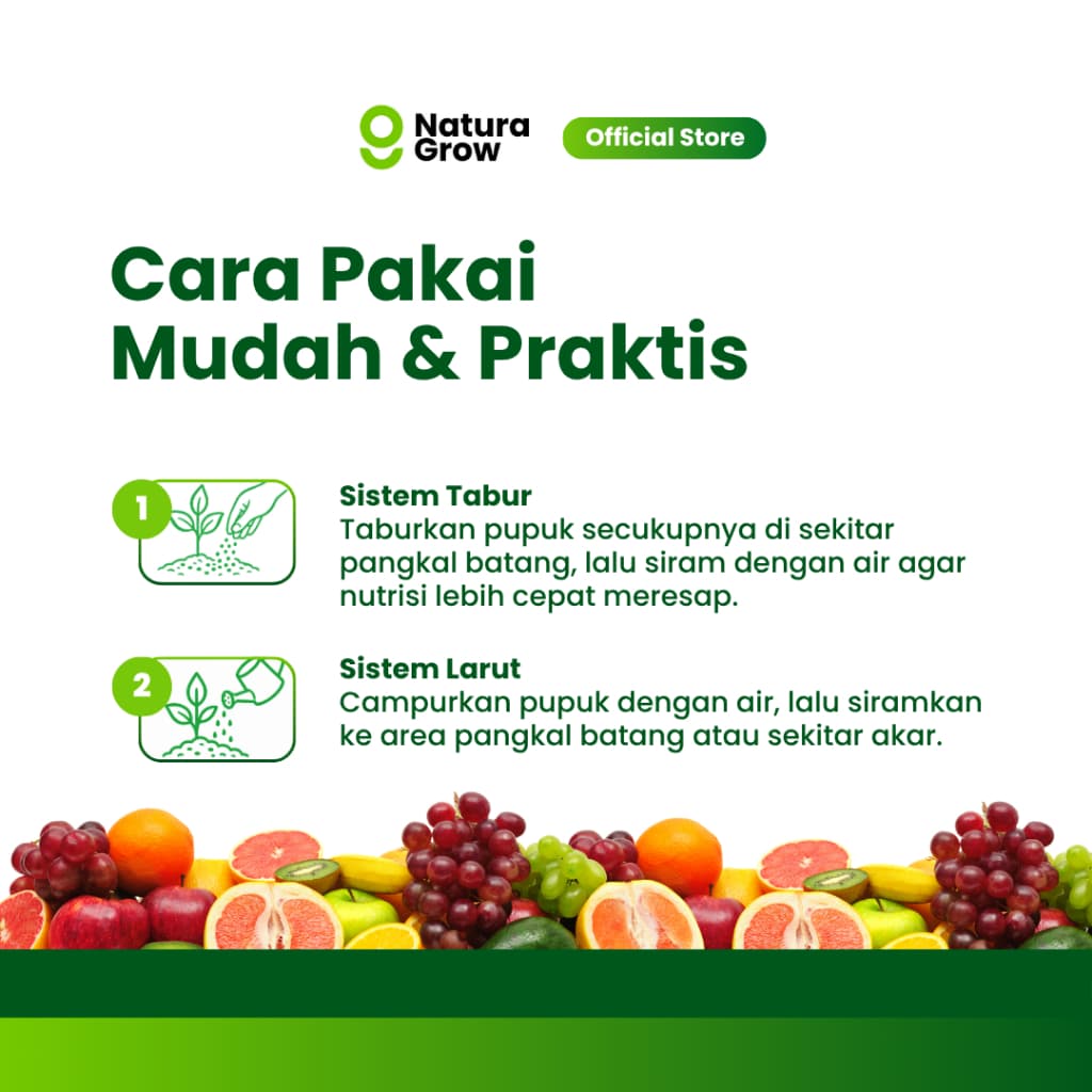 NaturaGrow - Booster Buah Premium | Pupuk Bubuk Perangsang Buah Lebat, Manis & Berkualitas