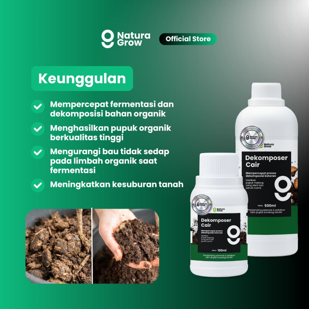 Naturagrow Dekomposer Cair – Pengurai Bahan Organik untuk Pembuatan Pupuk Kompos