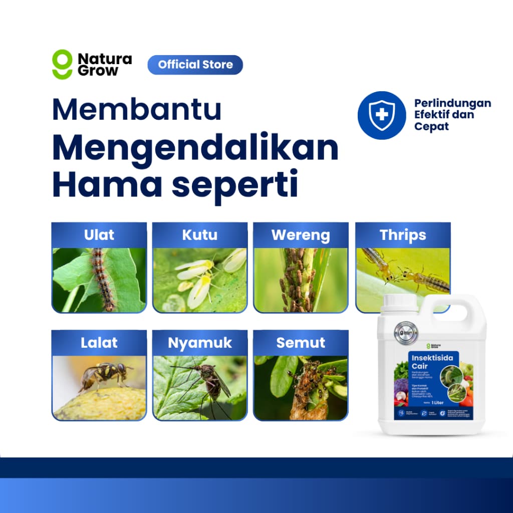Naturagrow Pembasmi Wereng Ulat Kutu Daun Putih Insektisida Cair Hama Serangga untuk semua Tanaman 1 Liter Ampuh