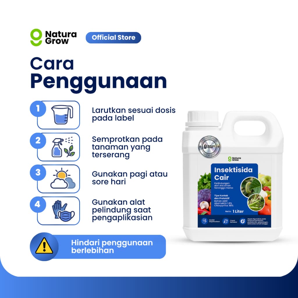 Naturagrow Pembasmi Wereng Ulat Kutu Daun Putih Insektisida Cair Hama Serangga untuk semua Tanaman 1 Liter Ampuh