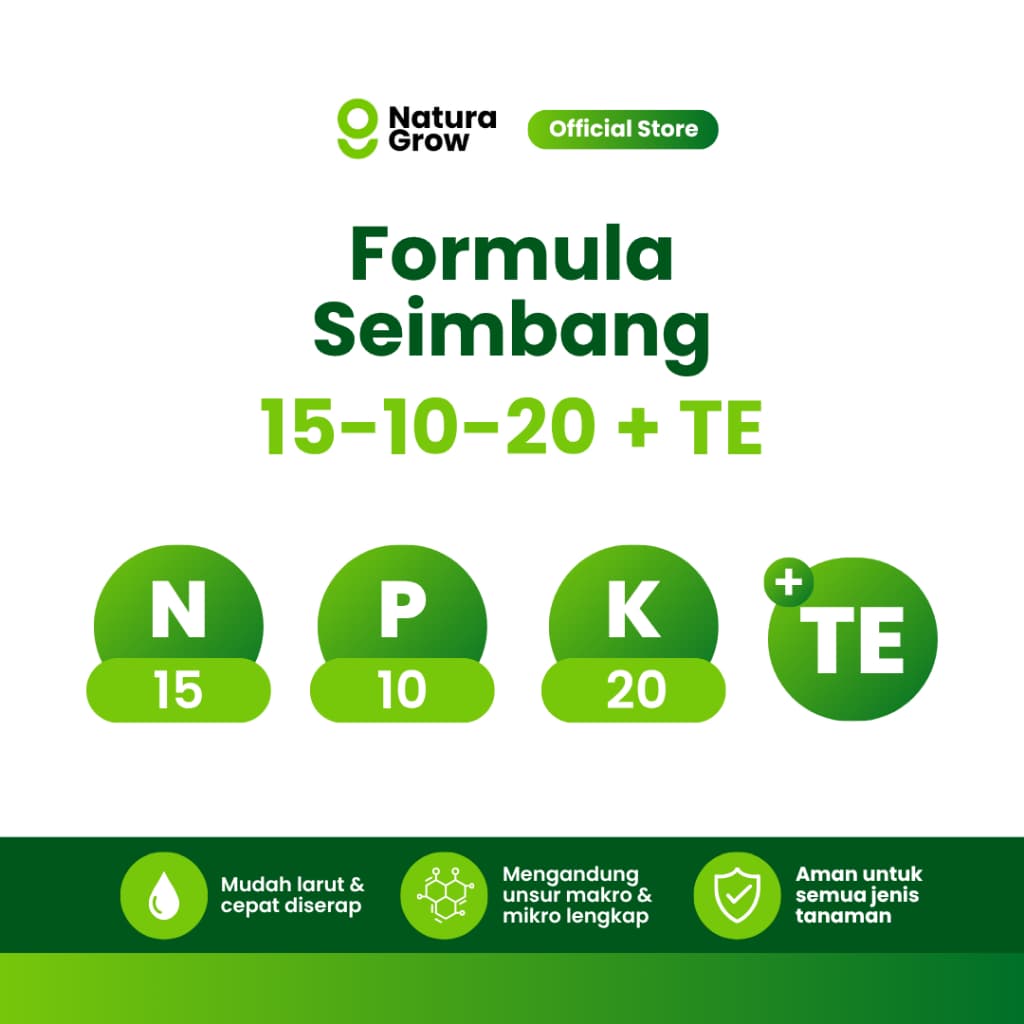 Naturagrow - Pupuk NPK Booster 15-10-20 + TE Cap Tawon