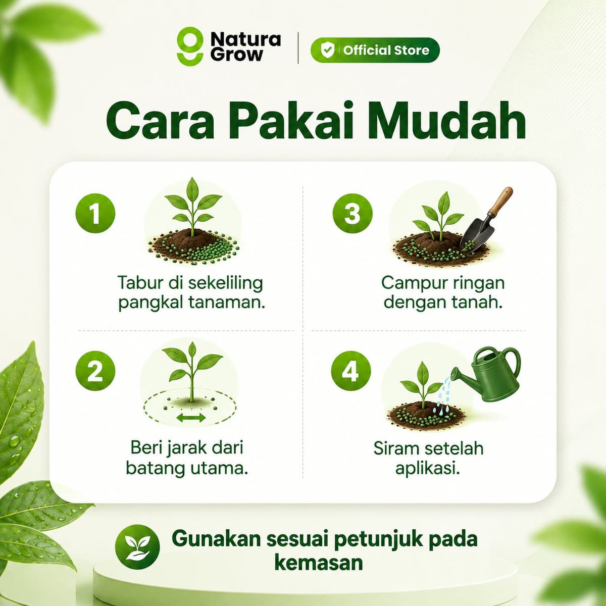Pupuk NPK Booster NaturaGrow 15-10-20 + TE Cap Tawon Pupuk Bunga Buah untuk Cabai Tomat Sayur Tanaman 200gr 500gr