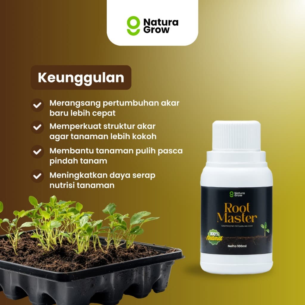 Nutrisi Akar, Penguat dan Perangsang Akar Tanaman 100ml - Naturagrow