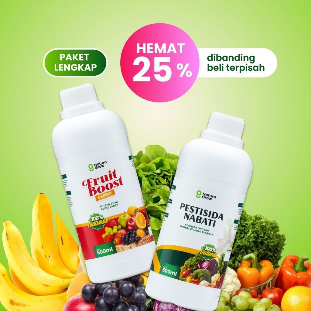 Naturagrow - Paket Pestisida Organik Anti Hama & Pupuk Buah Cepat Panen Pestisida Nabati 500ml + Fruit Boost Expert 500ml