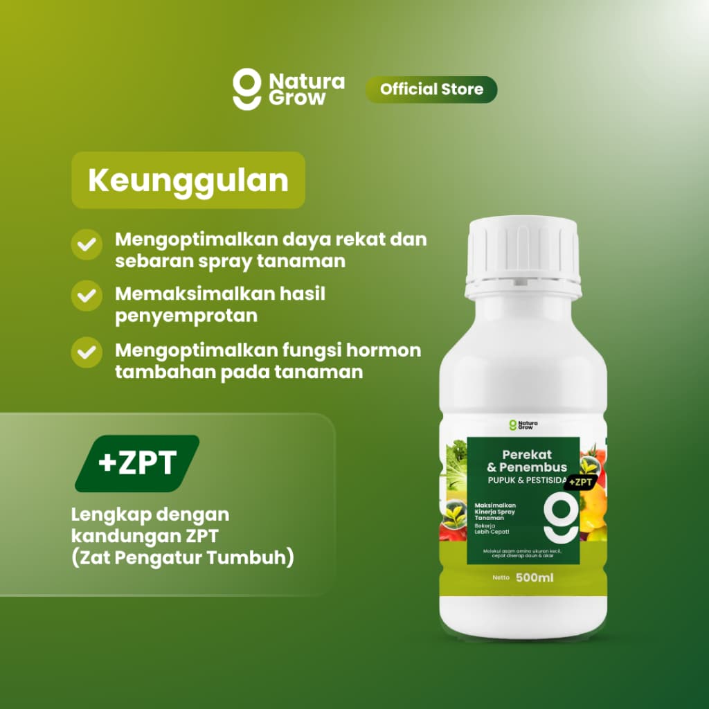 Naturagrow – Perekat + ZPT & Penembus Pori Tanaman  Maksimalkan Kerja Pupuk & Pestisida dalam Sekali Semprot!