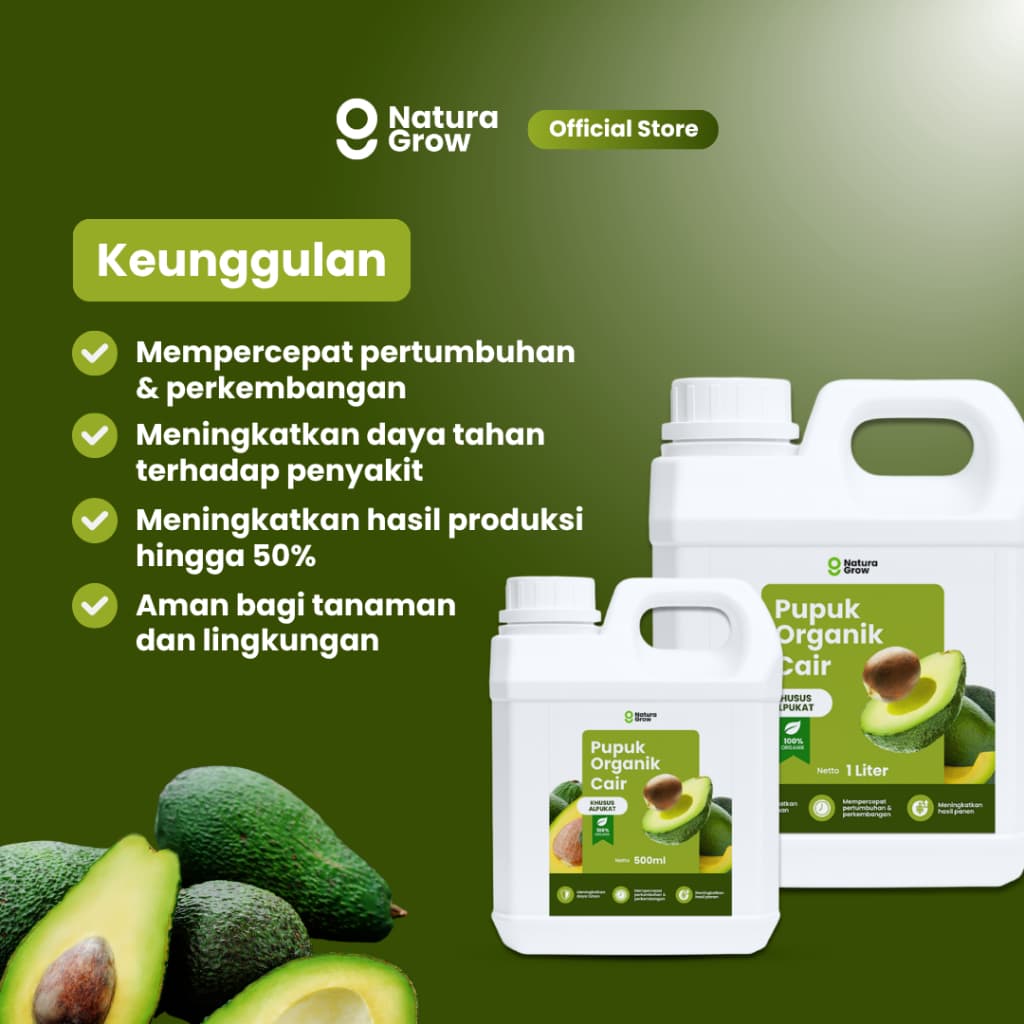 Naturagrow Pupuk Organik Cair Buah Alpukat– Nutrisi Tanaman untuk Mendukung Pembungaan & Pembuahan