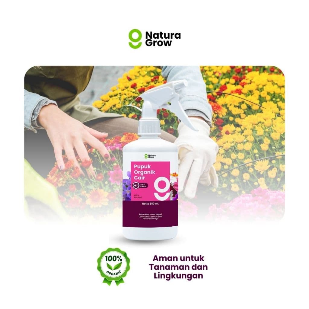 Naturagrow Pupuk Bunga Cair 500ml Nutrisi Tanaman Hias Mekar Subur Siap Pakai