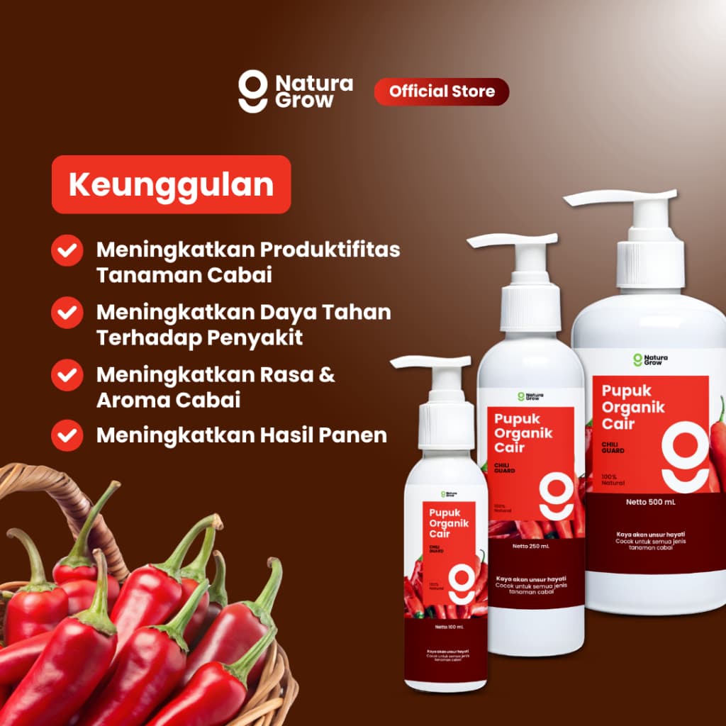 Naturagrow Pupuk Organik Cair Cabai – Nutrisi Tanaman Cabai untuk Mendukung Pertumbuhan & Produktivitas
