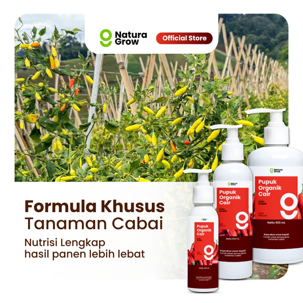 Naturagrow Pupuk Organik Cair Cabai – Nutrisi Tanaman Cabai untuk Mendukung Pertumbuhan & Produktivitas