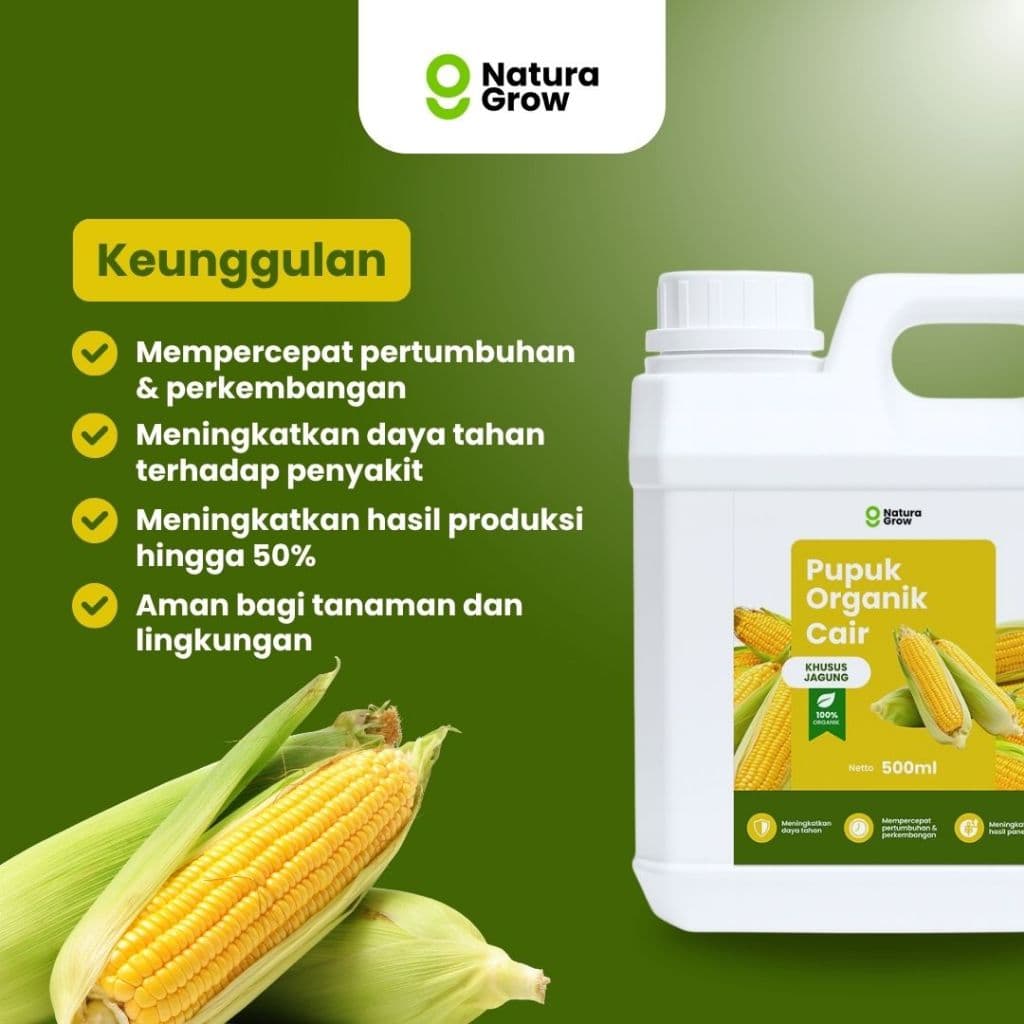 Naturagrow - Pupuk Organik Cair Jagung 500ML Tanaman Subur, Buah Melimpah & Jagung Berkualitas