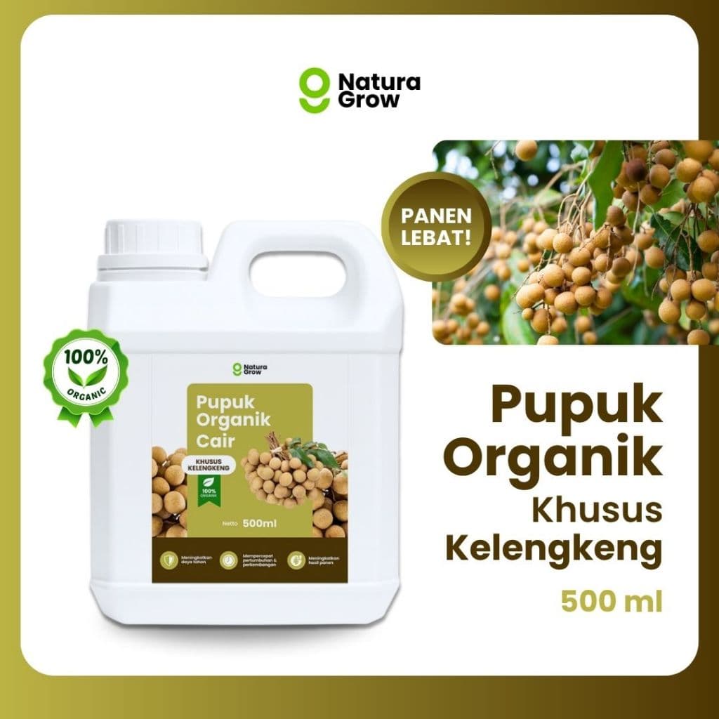Naturagrow - Pupuk Organik Cair Kelengkeng 500ml Rahasia Kelengkeng Cepat Berbunga, Buah Lebat & Manis