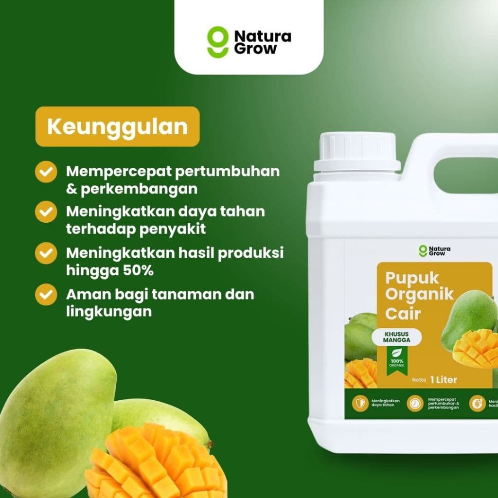 Naturagrow - Pupuk Organik Cair Mangga 1 LITER Bikin Buah Lebat, Rasa Manis & Hasil Melimpah