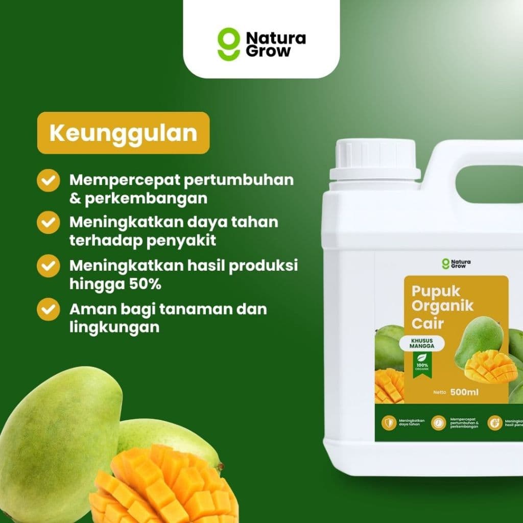 Naturagrow - Pupuk Organik Cair Mangga 500ML Bikin Buah Lebat, Rasa Manis & Hasil Melimpah