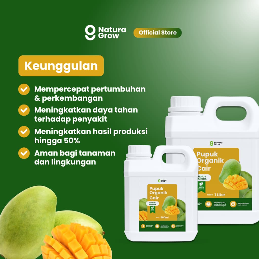 Naturagrow Pupuk Organik Cair Mangga – Nutrisi Tanaman untuk Mendukung Pembungaan & Pembuahan