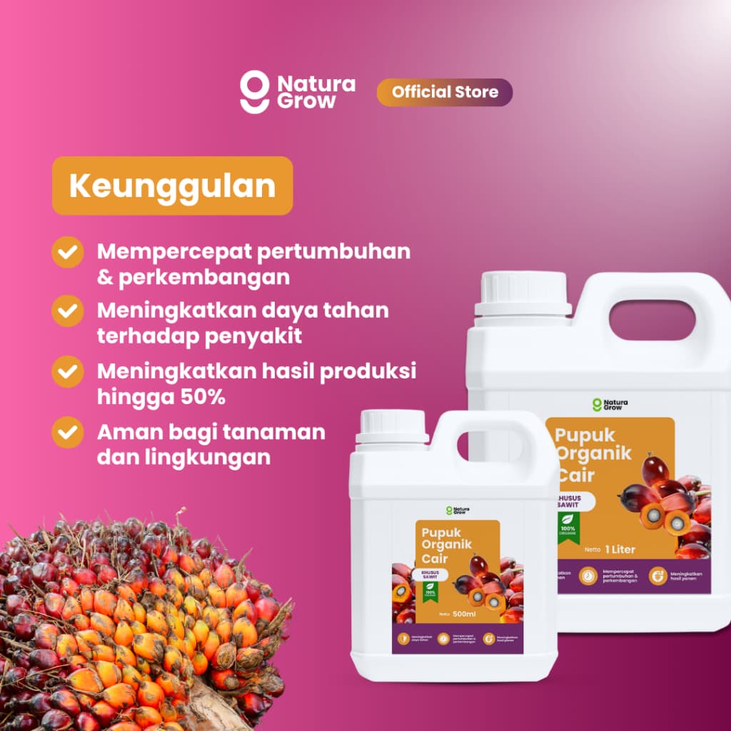 Naturagrow - Pupuk Organik Cair Sawit  Sawit Subur & Produksi Maksimal