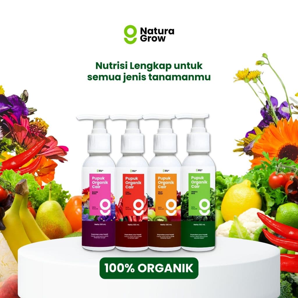 Naturagrow - Pupuk Organik Cair POC Sayuran Daun Tanaman Buah Cabai dan Bunga Varian 100ml