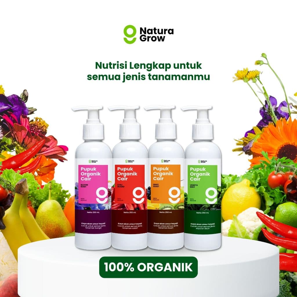 Naturagrow - Pupuk Organik Cair POC Sayuran Daun Tanaman Buah Cabai dan Bunga Varian 250ml