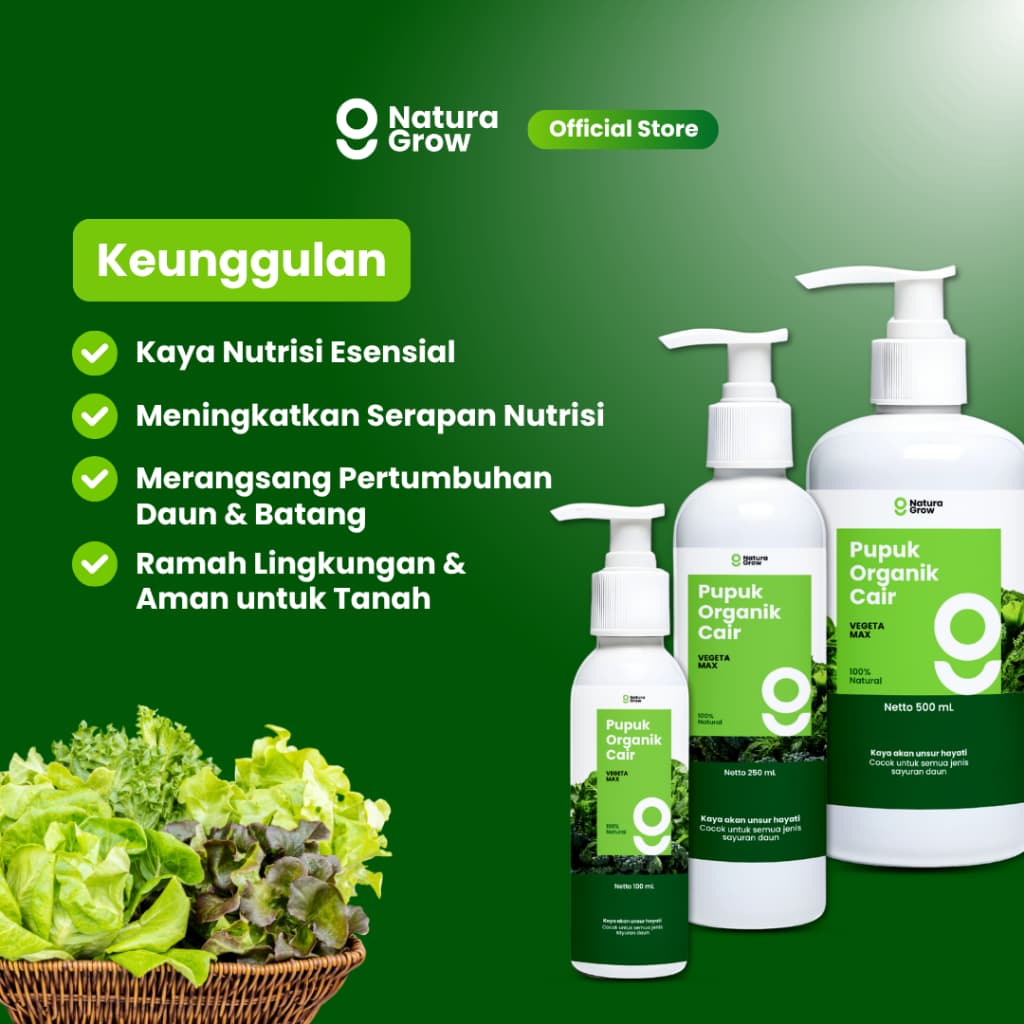 Naturagrow Pupuk Organik Cair Sayuran Daun – Nutrisi Tanaman untuk Mendukung Pertumbuhan Daun & Tunas