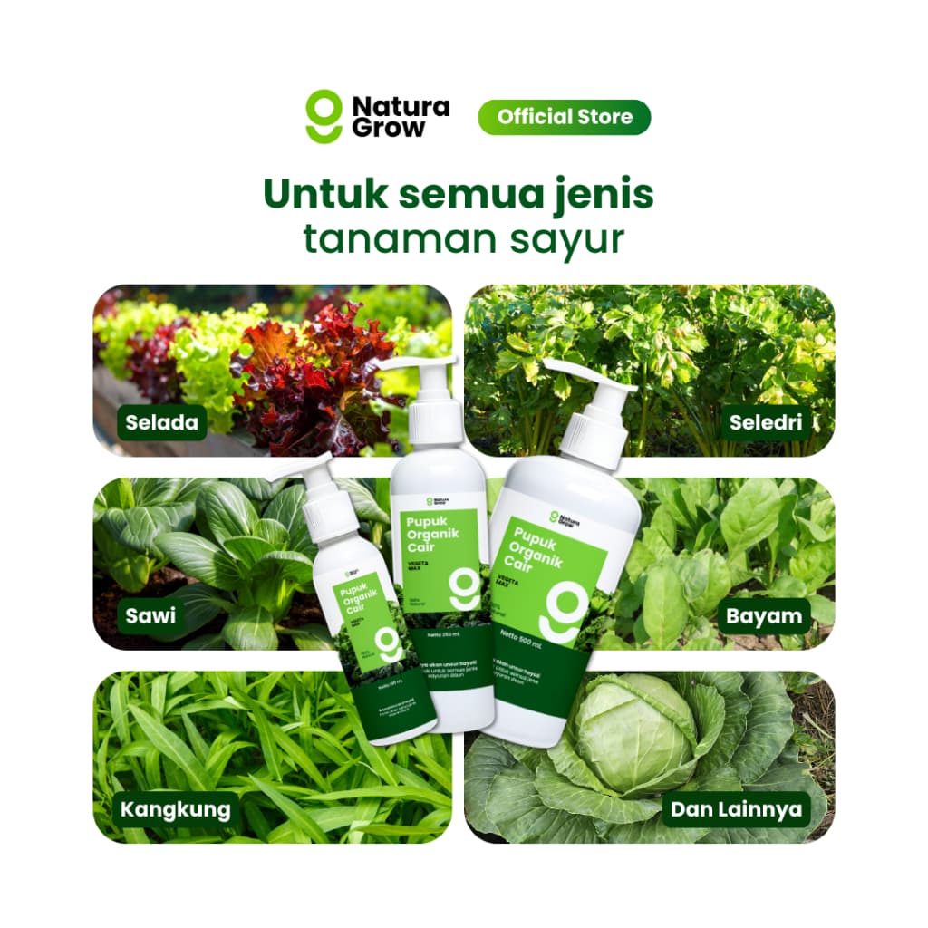 Naturagrow Pupuk Organik Cair Sayuran Daun – Nutrisi Tanaman untuk Mendukung Pertumbuhan Daun & Tunas
