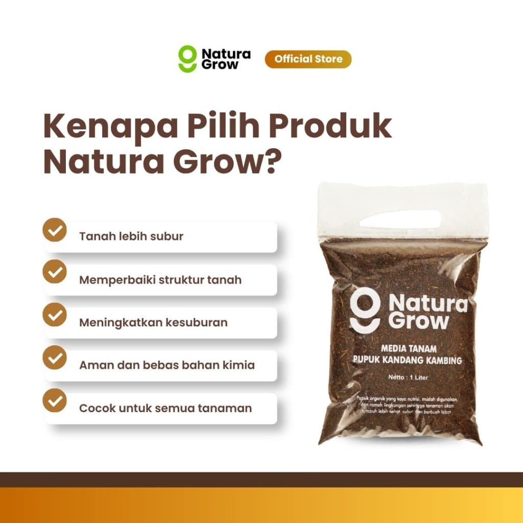 Naturagrow - Pupuk Kandang Media Tanam Kohe Murni 1 Liter