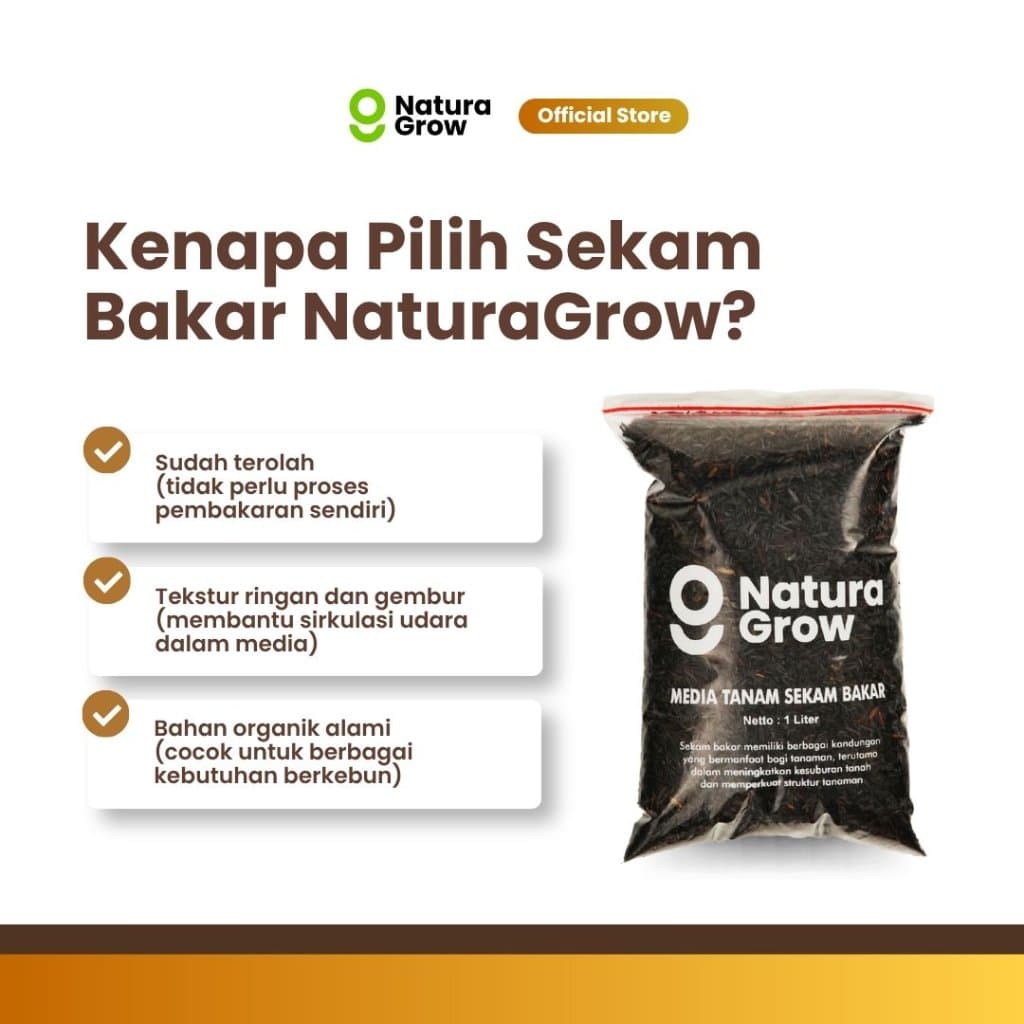 Naturagrow - Sekam Bakar Media Tanam Organik 1 Liter