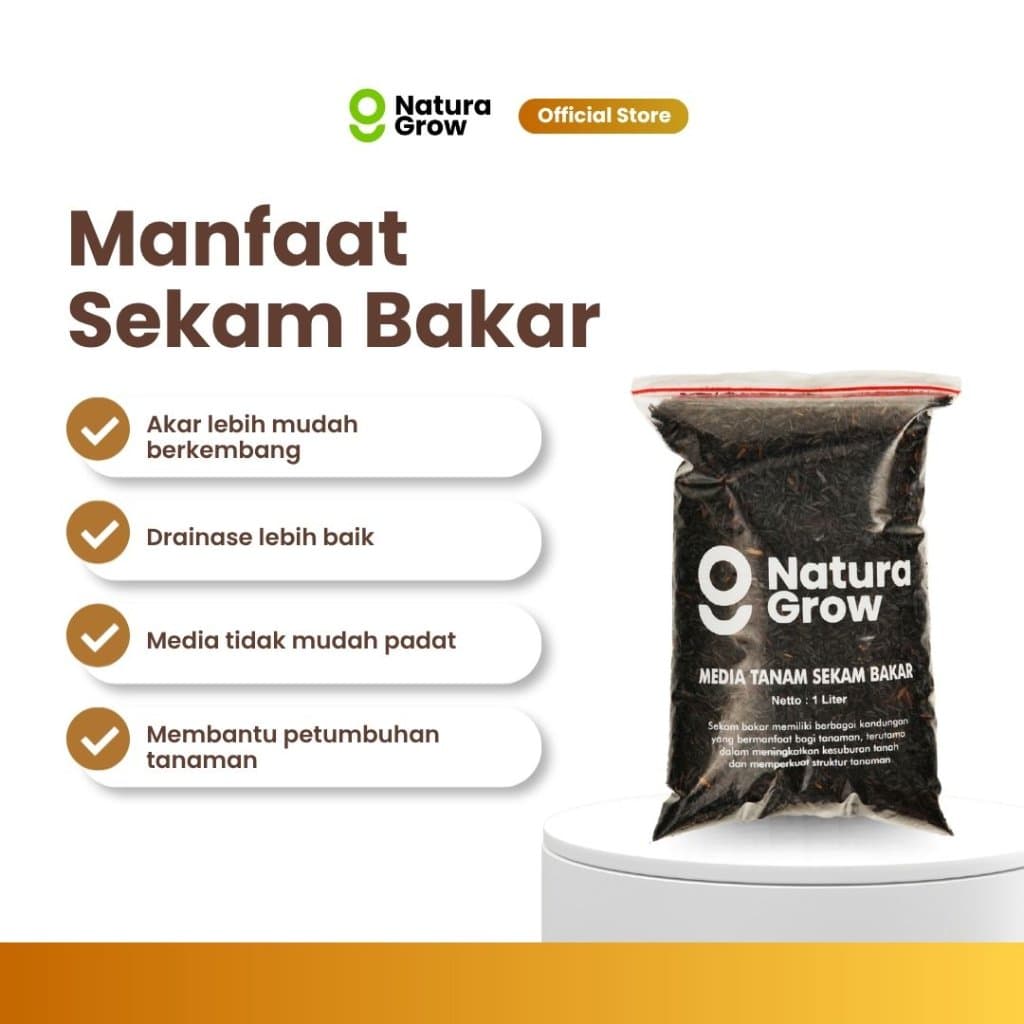 Naturagrow - Sekam Bakar Media Tanam Organik 1 Liter
