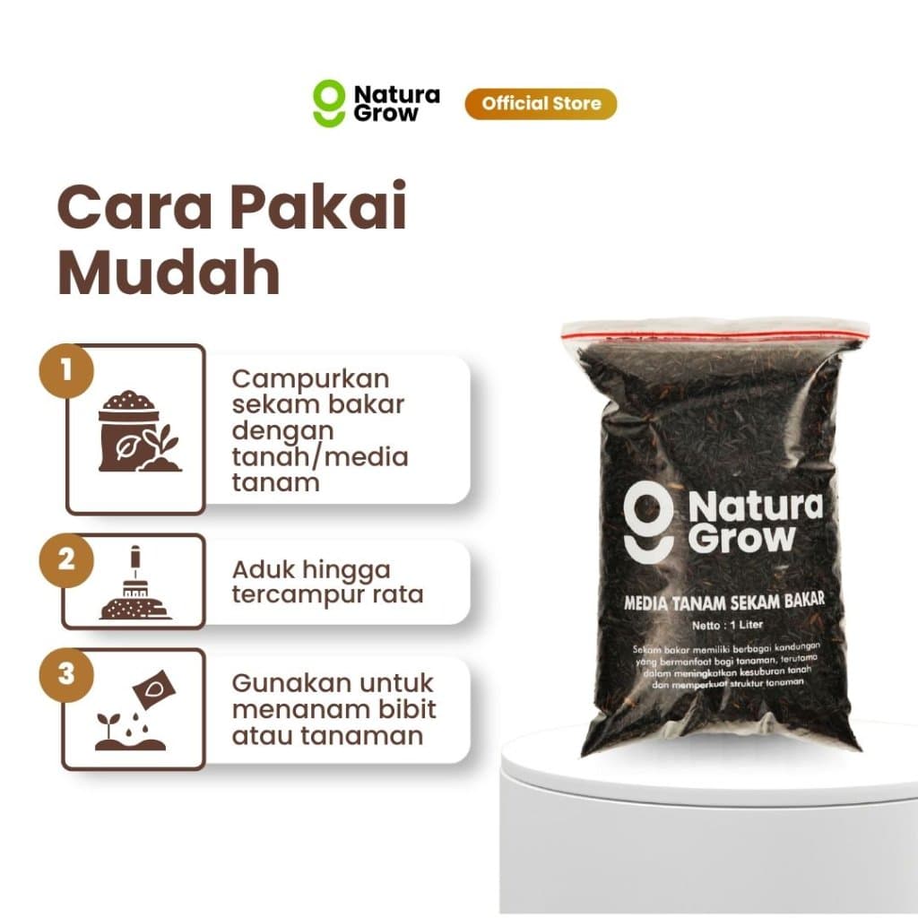 Naturagrow - Sekam Bakar Media Tanam Organik 1 Liter