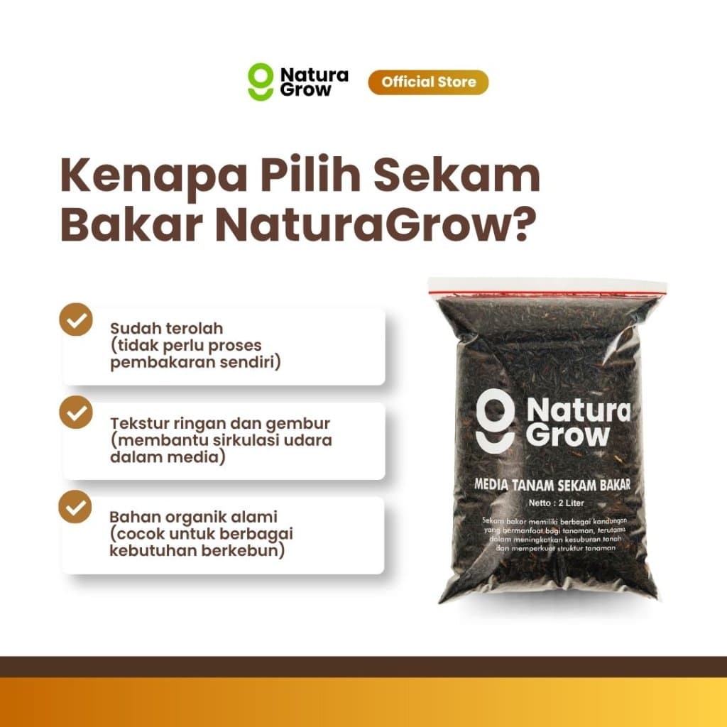 Naturagrow - Sekam Bakar Media Tanam Organik 2 Liter
