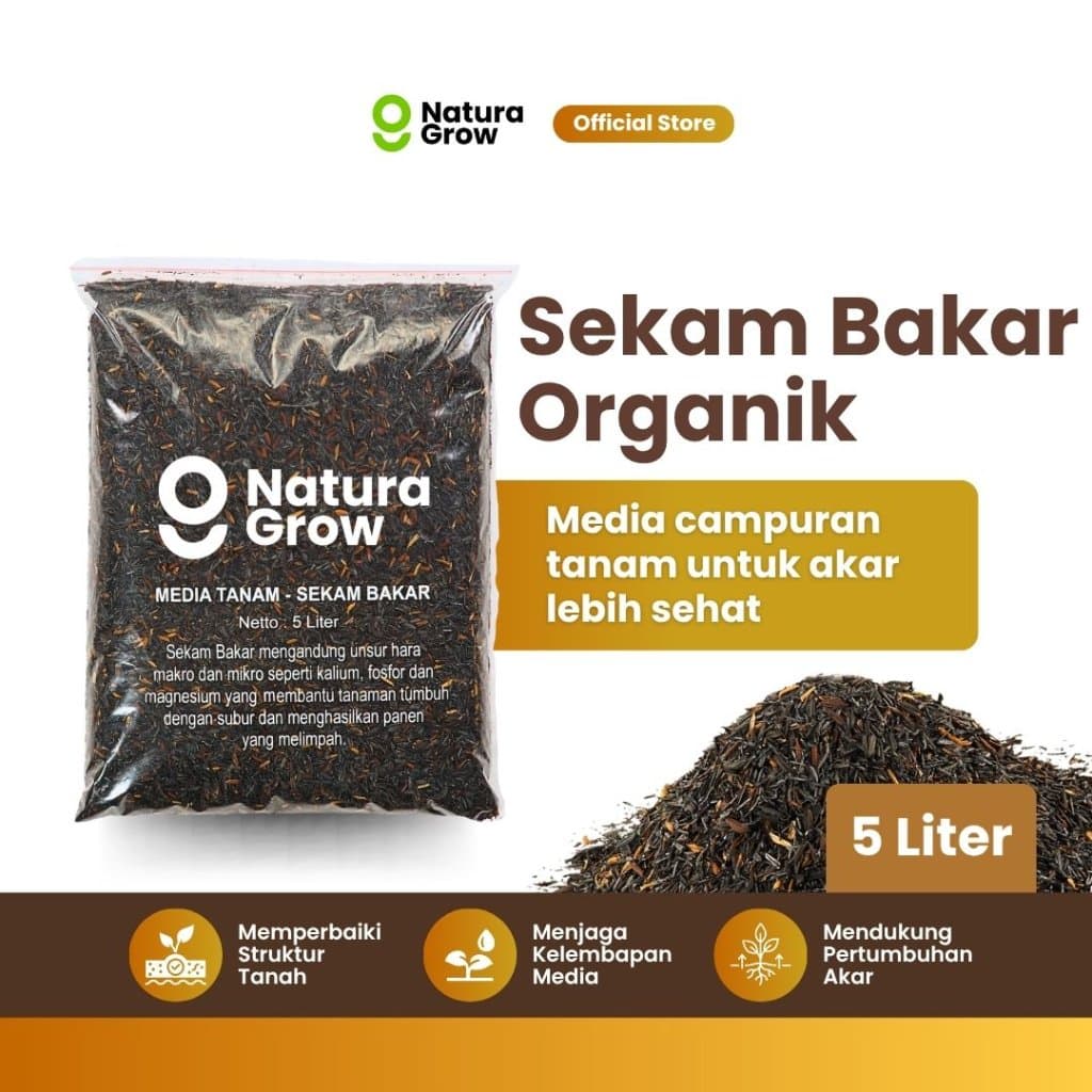Naturagrow - Sekam Bakar Media Tanam Organik 5 Liter