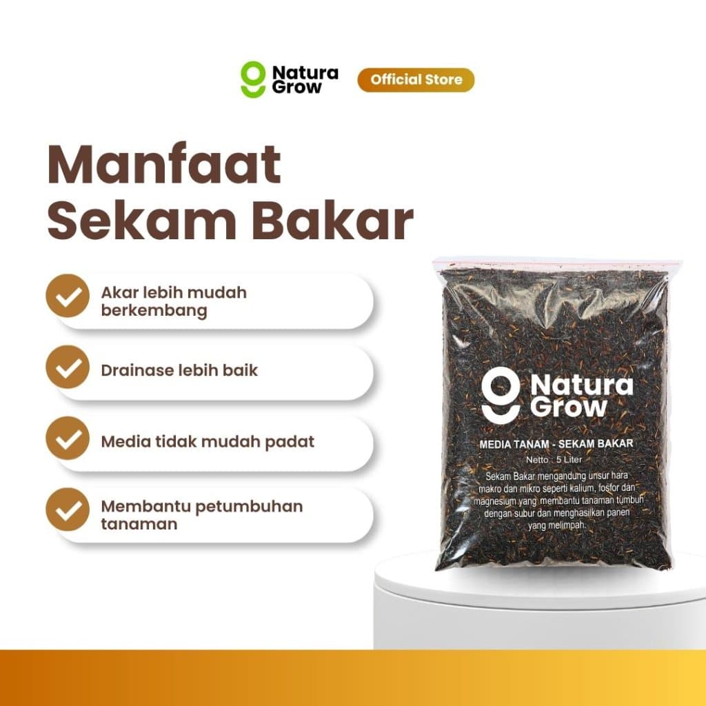 Naturagrow - Sekam Bakar Media Tanam Organik 5 Liter