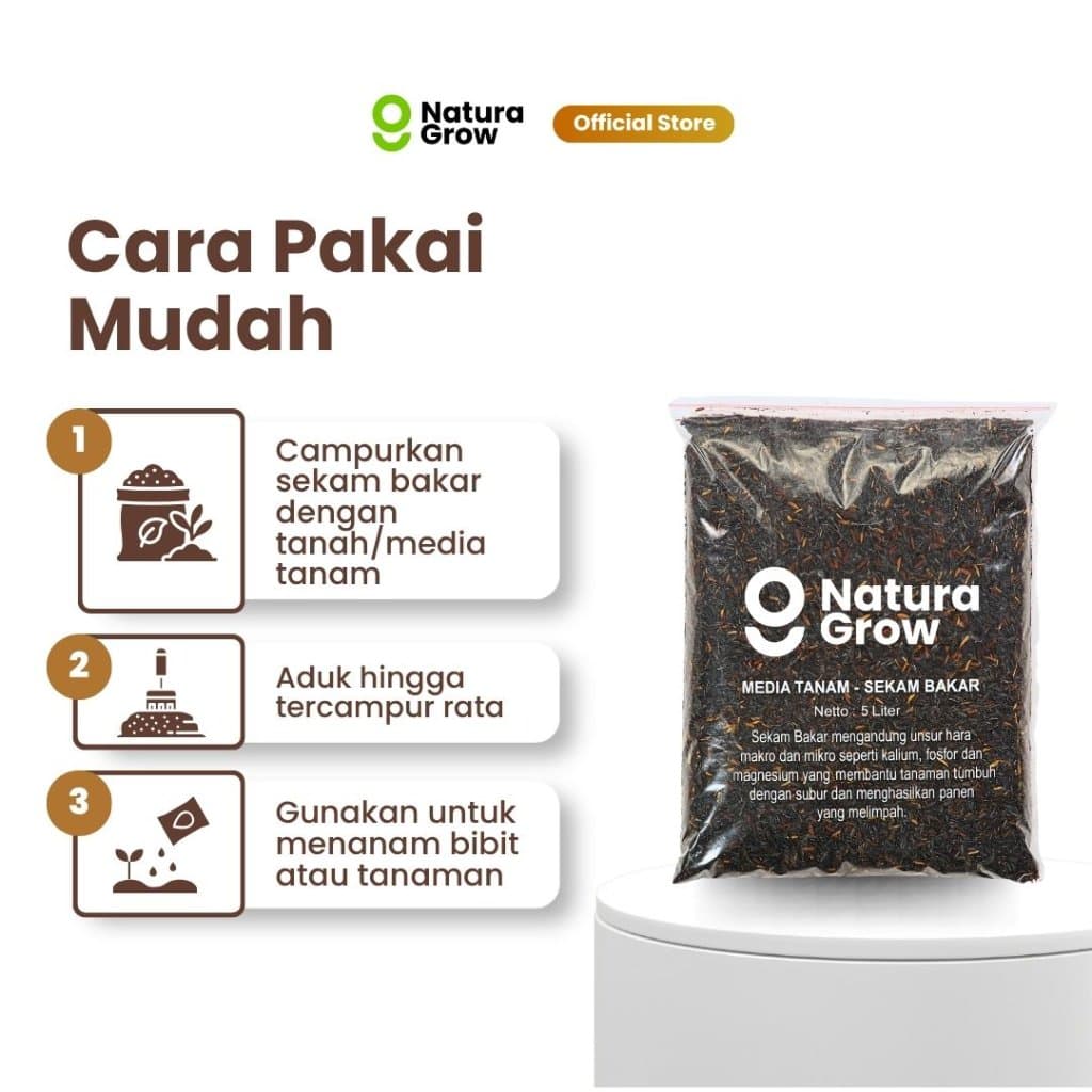 Naturagrow - Sekam Bakar Media Tanam Organik 5 Liter