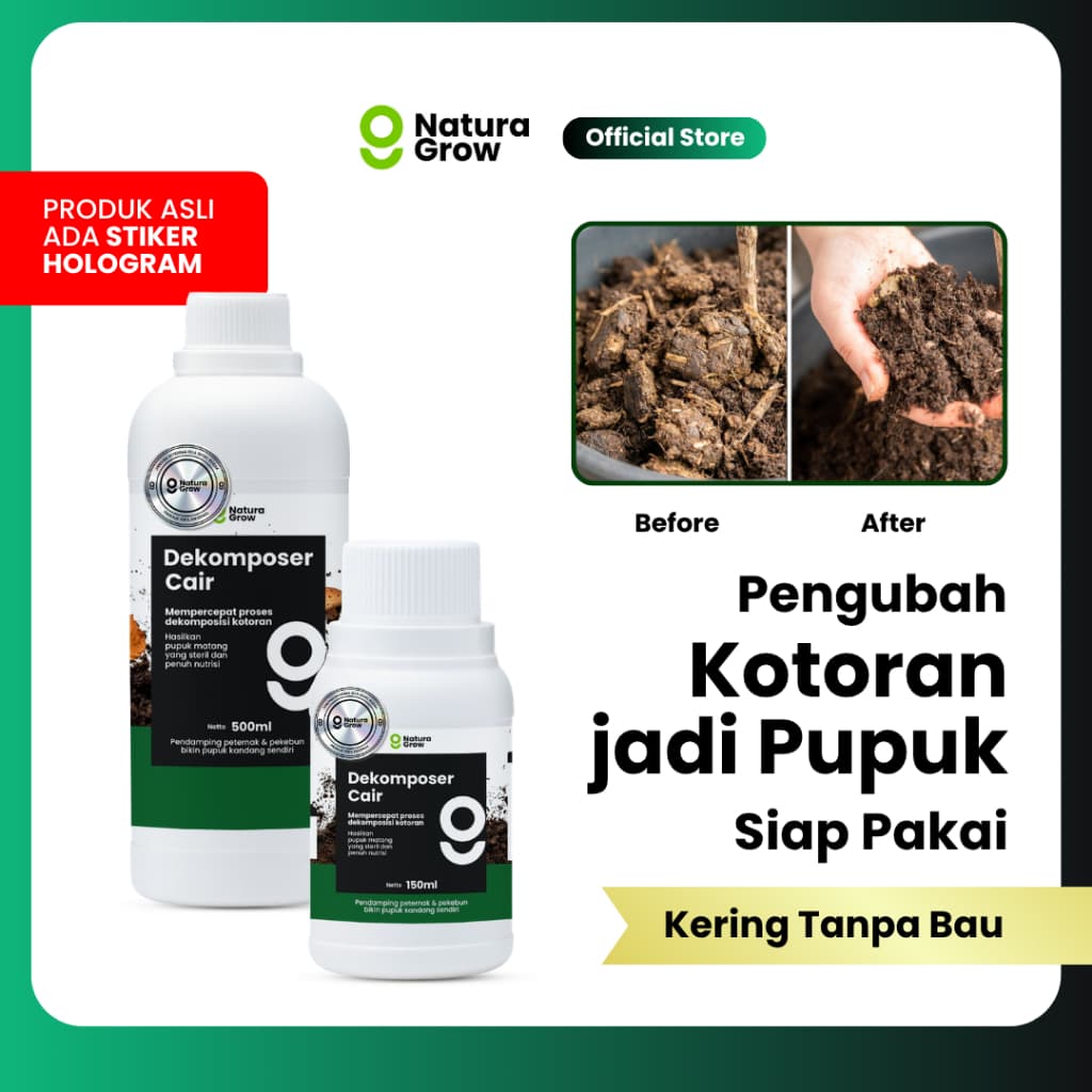 Naturagrow Dekomposer Cair – Pengurai Bahan Organik untuk Pembuatan Pupuk Kompos