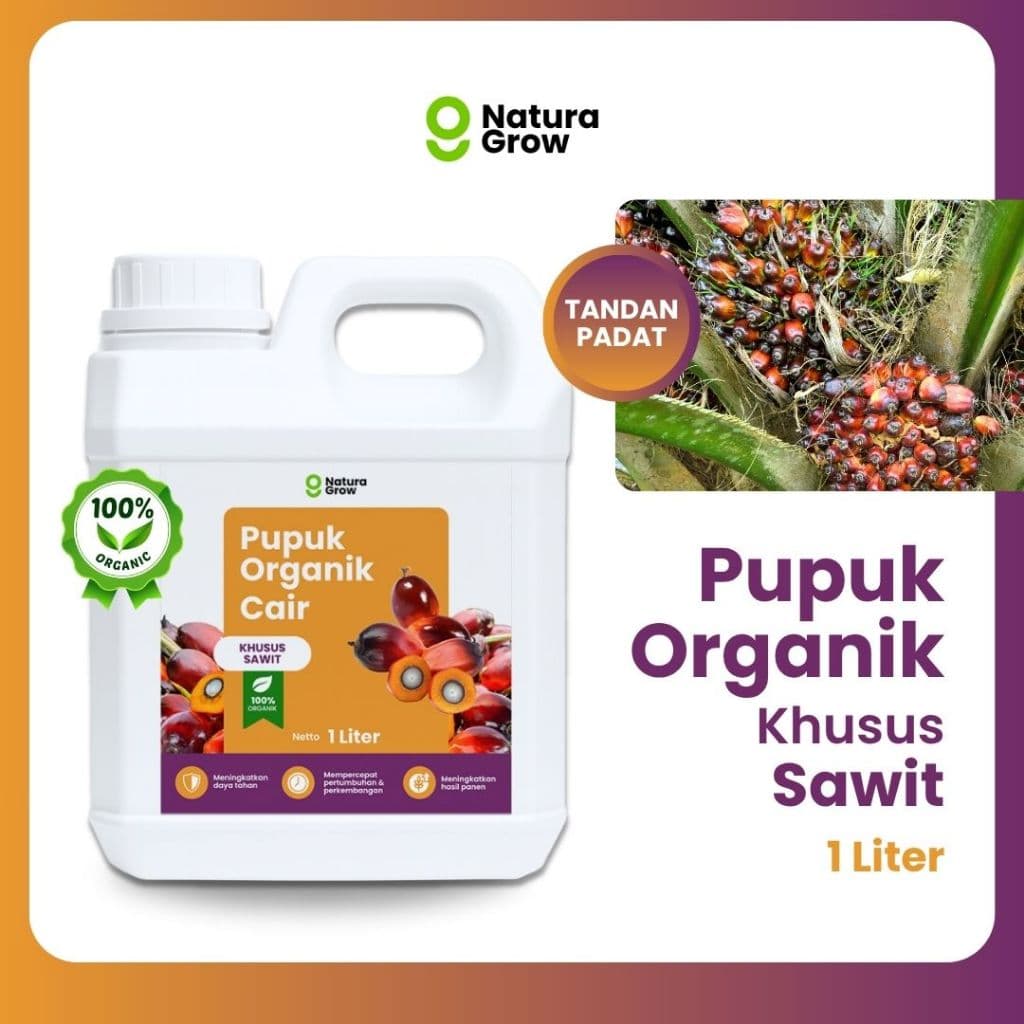 Naturagrow - Pupuk Organik Cair Sawit 1 LITER Sawit Subur & Produksi Maksimal