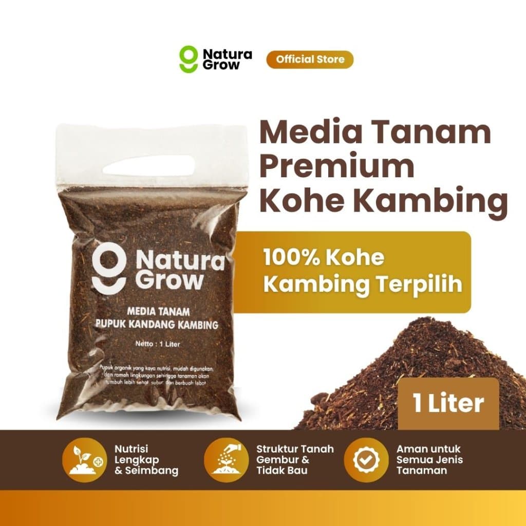 Naturagrow - Pupuk Kandang Media Tanam Kohe Murni 1 Liter